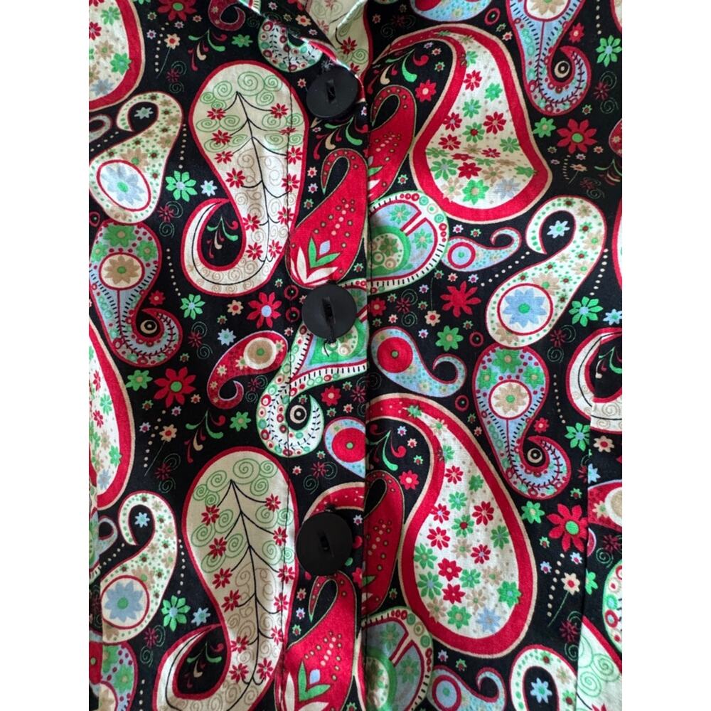 Voodoo Vixen Saranya Paisley Fit Flare Dress Retro Rockabilly Cotton M - Picture 7 of 11